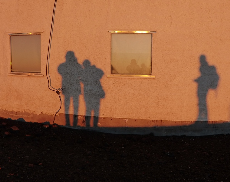 Our shadows as sunset approaches